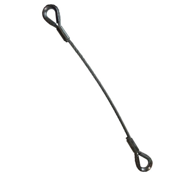 Élingue en câble d'acier à 1 brin - Boucles cossées renforcées - Force 250 kg à 7200 kg