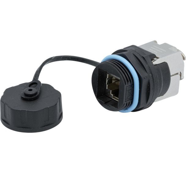 Embase RJ45 CAT 6A étanche avec bouchon