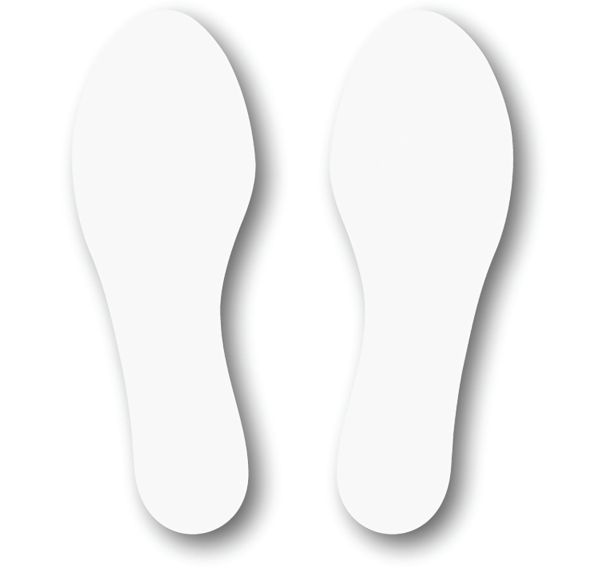 Empreinte de pas adhésive LeanStripe - Blanc - Ergomat