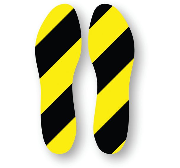 Empreinte de pas adhésive LeanStripe - Noir/Jaune - Ergomat