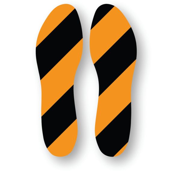 Empreinte de pas adhésive LeanStripe - Noir/Orange - Ergomat