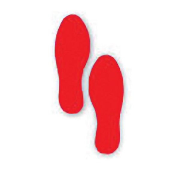 Empreinte de pas adhésive LeanStripe - Rouge - Ergomat