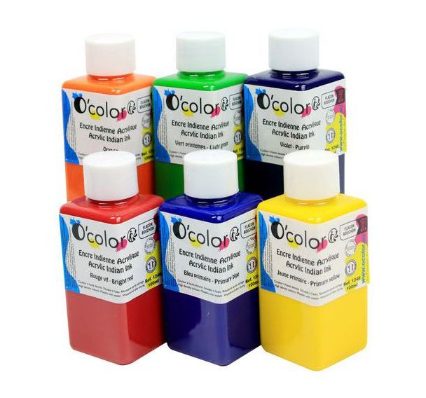 Encre de Chine couleurs assorties 6x100ml