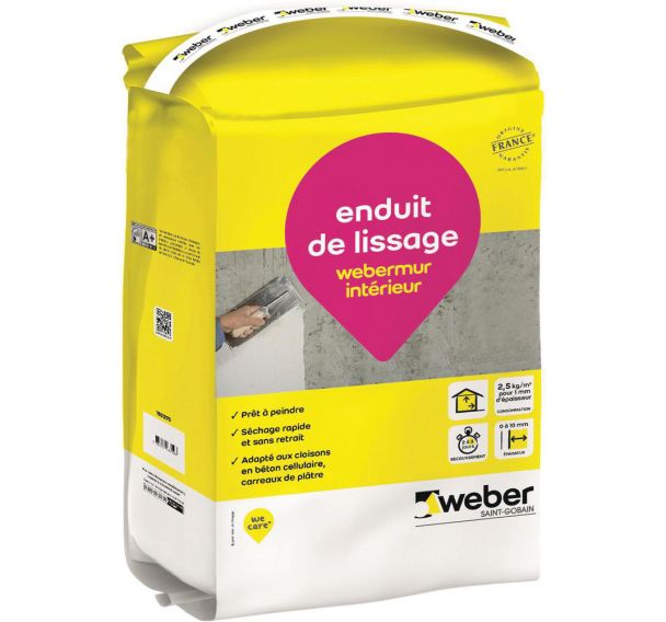 Enduit de lissage - Webermur intérieur 4 kg