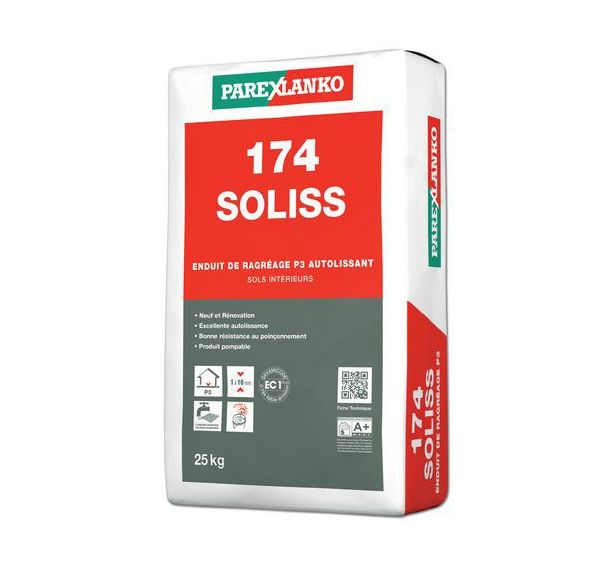 Enduit de ragréage autolissant 174 Soliss 25 KG