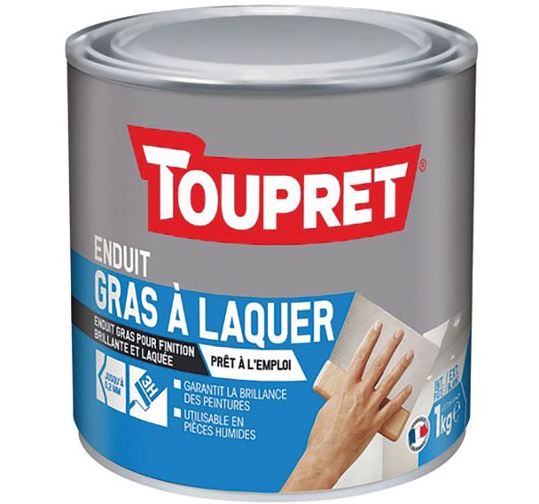 Enduit gras à laquer intérieur/extérieur pâte 1kg blanc