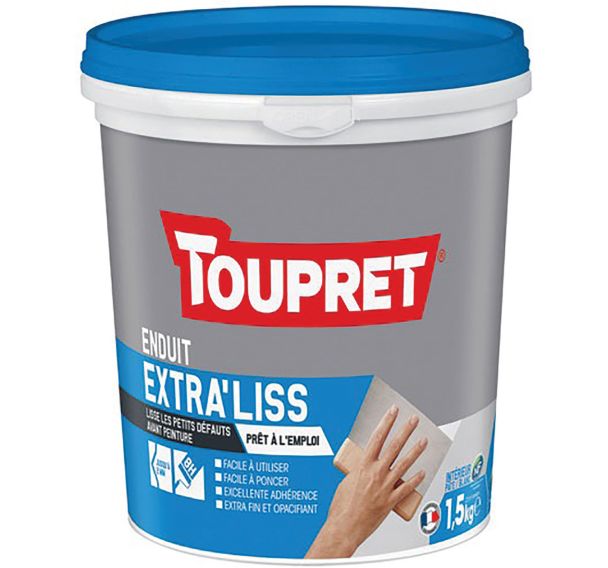 Enduit lissage intérieur extra fin finitions pâte 1.5kg blc