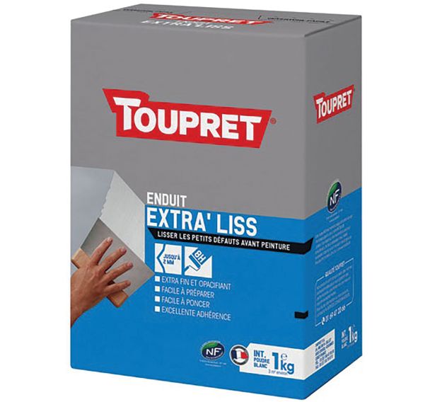 Enduit lissage intérieur poudre 1kg blanc