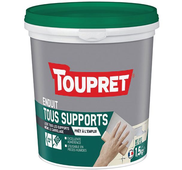 Enduit tous supports intérieur extérieur pâte 1.5kg blanc