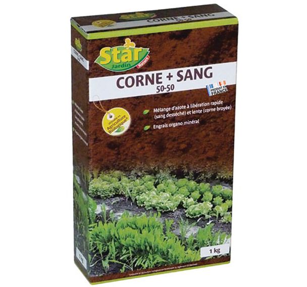Engrais azote corne sang desséché 1kg /nc
