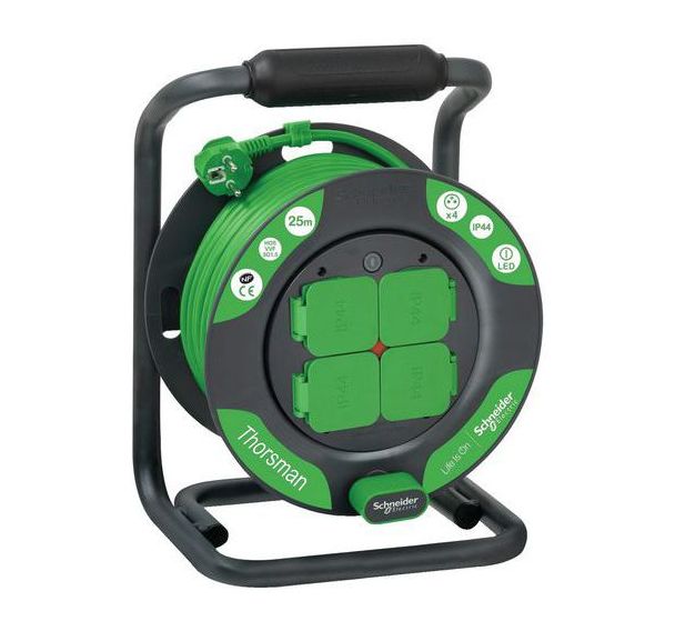 Enrouleur bricolage 25m HO5VVF 3G1,5 IP44