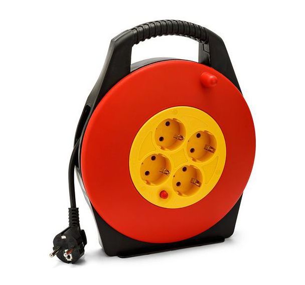 Enrouleur de câble domestique 4 prises standard Schuko - Velamp