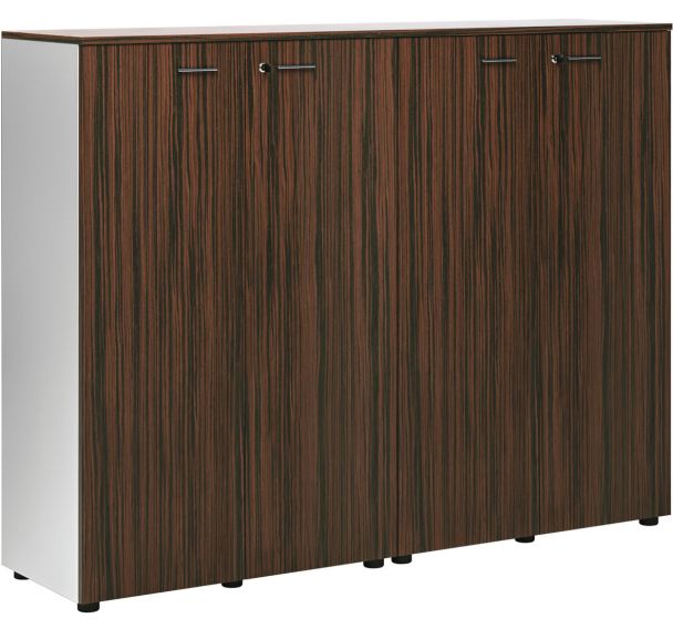 Ensemble 2 armoires mi hautes portes battantes - Quadrifoglio