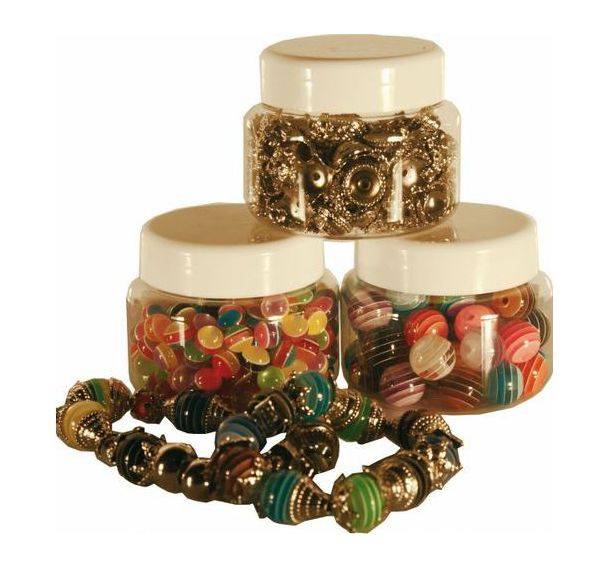 Ensemble 3 pots de 100 gr de perles bijoux assortis