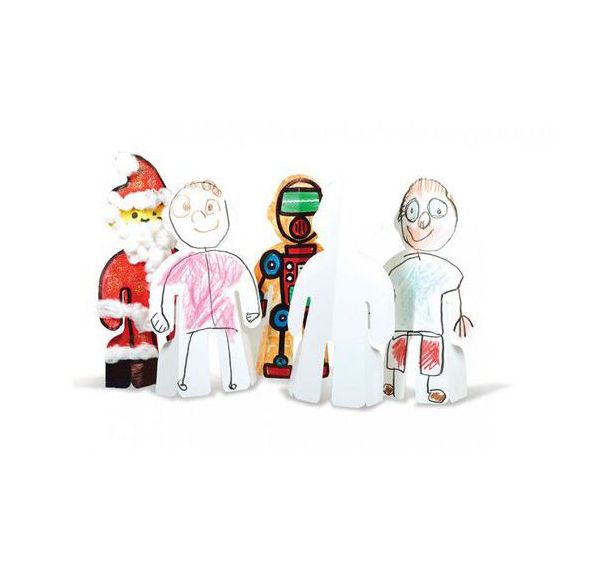 Ensemble 50 personnages à décorer 18 x 29 cm.