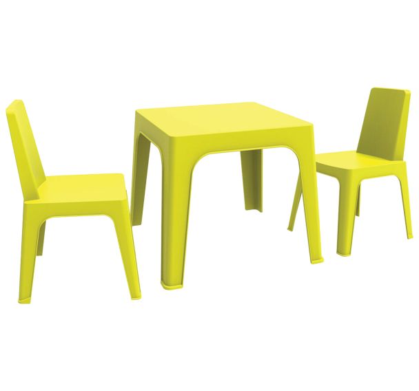 Ensemble JULIETA maternelle T2 - 1 table 2 chaises polypro - Garbar
