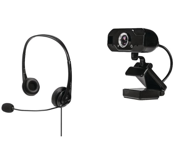 Ensemble casque filaire + webcam USB - Lindy