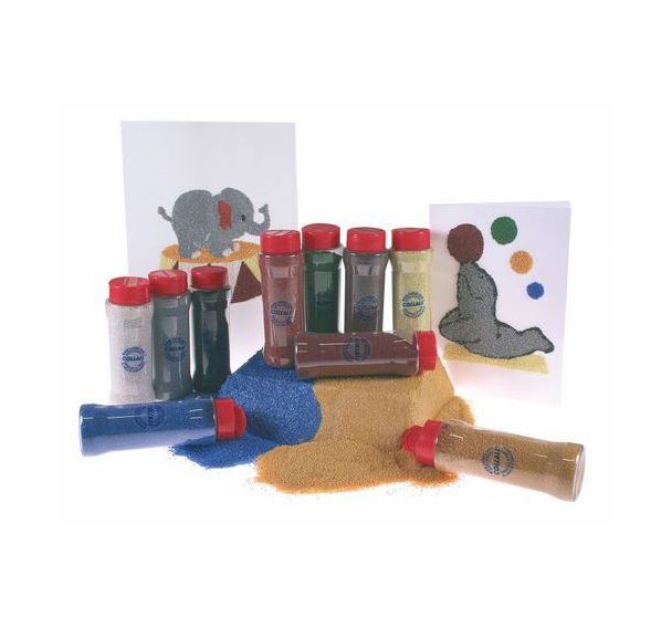 Ensemble de 10 flacons 275 g sable grain moyen 10 couleurs assorties
