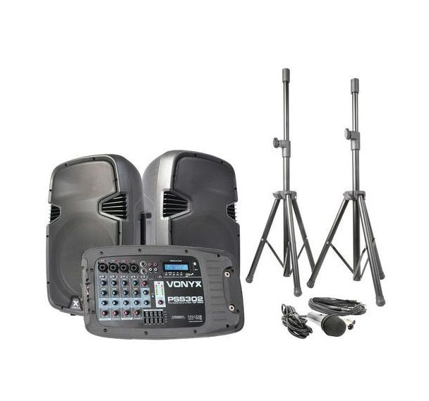 Ensemble de sono portable 10'' SD/USB/MP3/BT avec pieds - PSS302