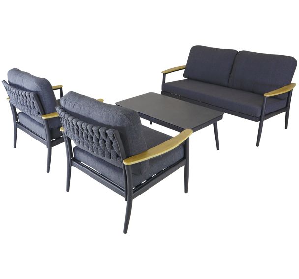 Ensemble détente Manon coussins/rope/alu - Proloisirs