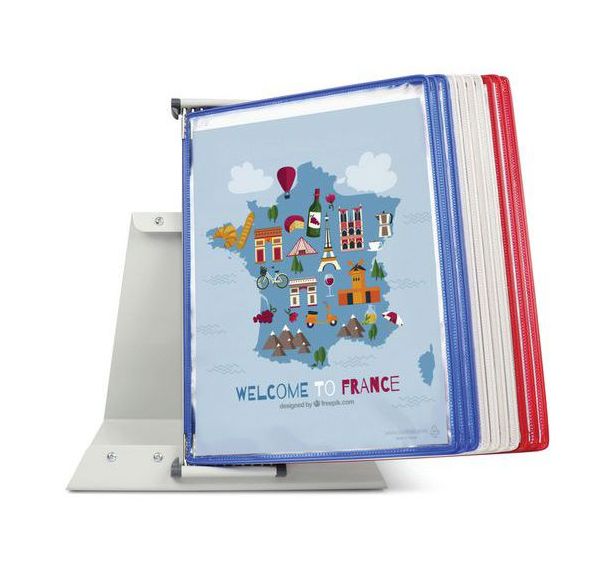 Ensemble pupitre A4 10 poches patriotique bleu blanc rouge