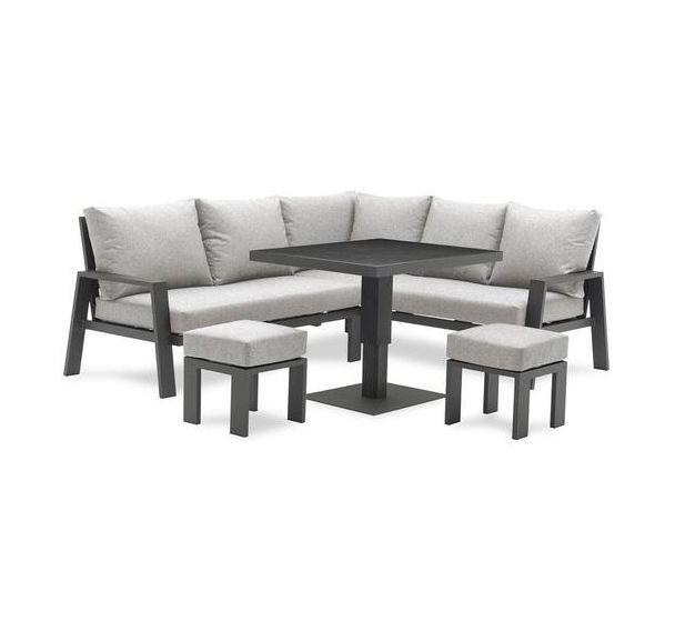 Ensemble repas jardin Ibiza 7 places plateau céramique