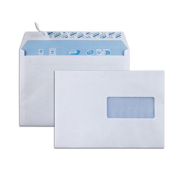 Enveloppe blanche 80g bande de protection avec fenêtre - Everyday