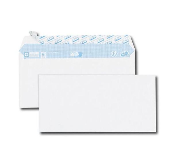 Enveloppe blanche autocollante Siligom 80g, 110x220 mm