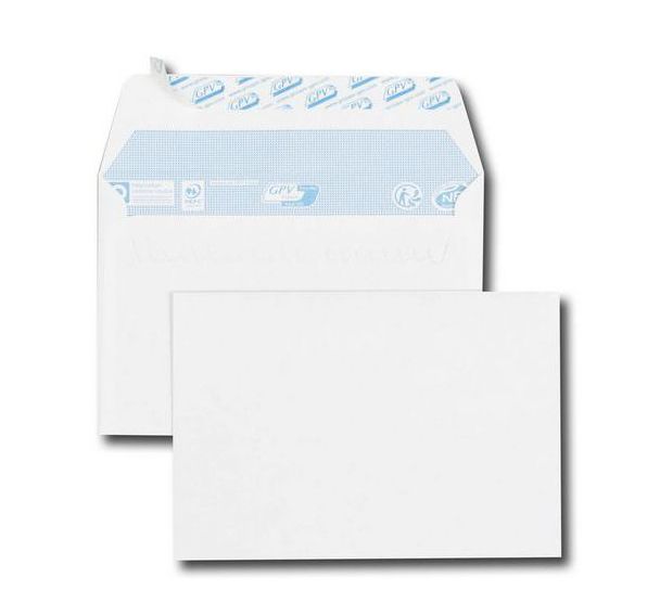 Enveloppe blanche autocollante Siligom 80g, 114x162 mm