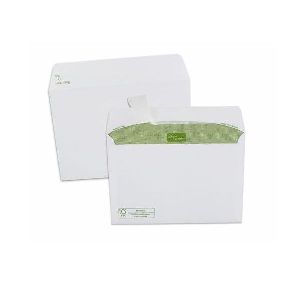 Enveloppe blanche recyclée 11 x 22 cm 80 gr - extra blanche (Boite de 500)