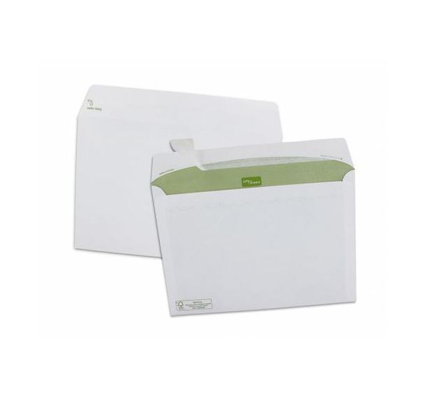Enveloppe blanche recyclée 162 x 229 mm - 80 gr extra blanche (Boite de 500)