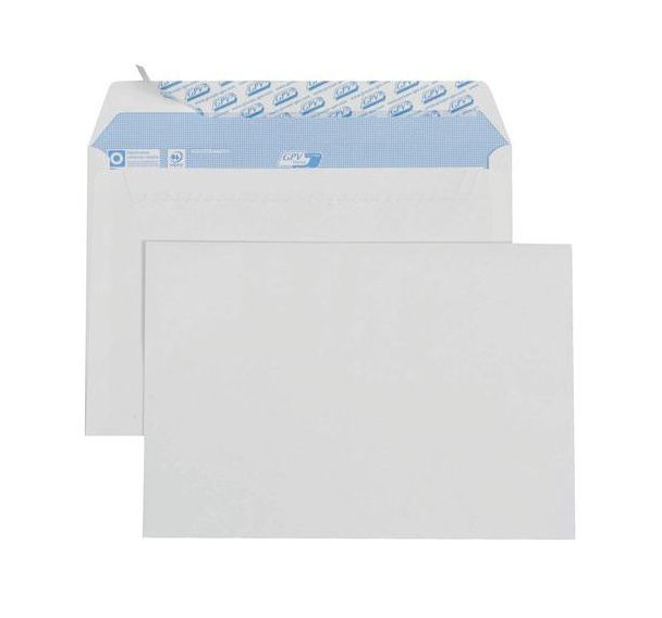 Enveloppe blanche sans fenêtre 90 g - Boîte de 500 - GPV