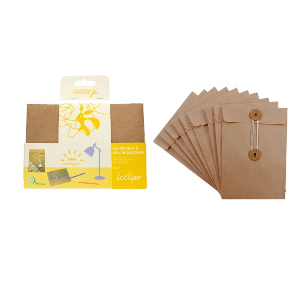 Enveloppe fermeture japonaise - coloris kraft