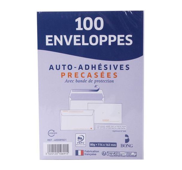 Enveloppes blanc 80g bong
