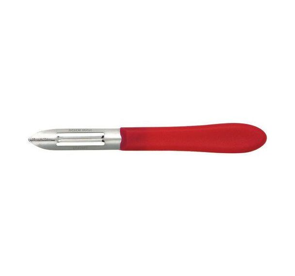 Éplucheur inox à manche - 6,5 cm - Rouge