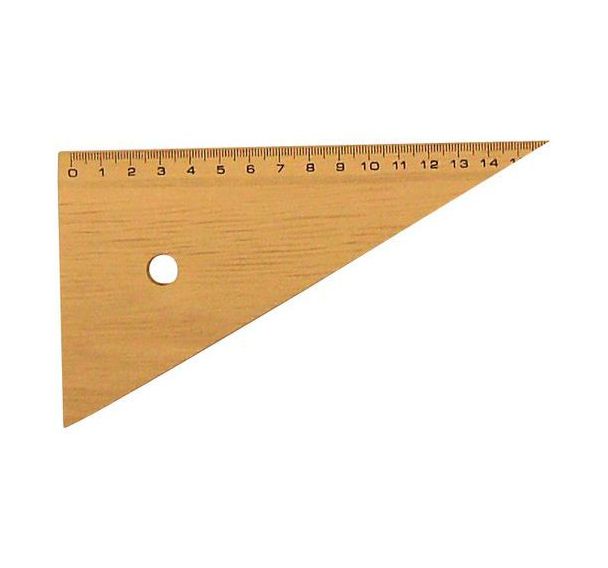 Equerre 60° en bois naturel 16 cm graduation 18,5 cm