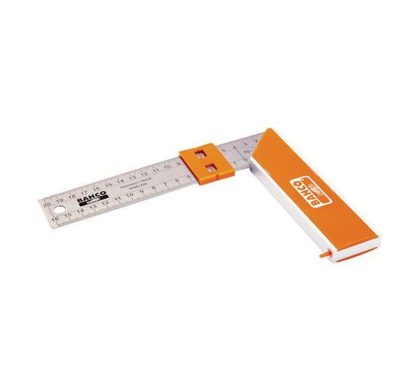 Équerre charpentier lame acier inoxydable marqueur coulissant - Bahco