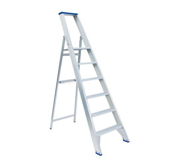 Escabeau professionnel revêtement polyester - 4 à 6 marches - Solide