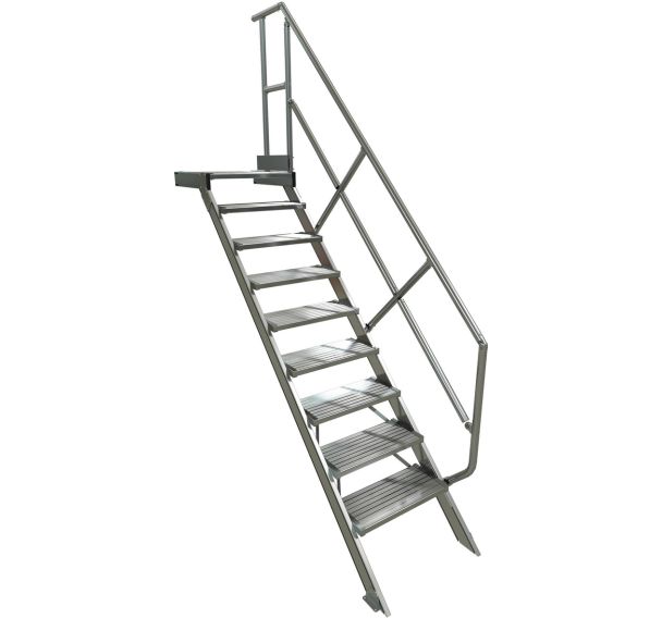 Escalier avec plateforme à 1 main courante - Tubesca
