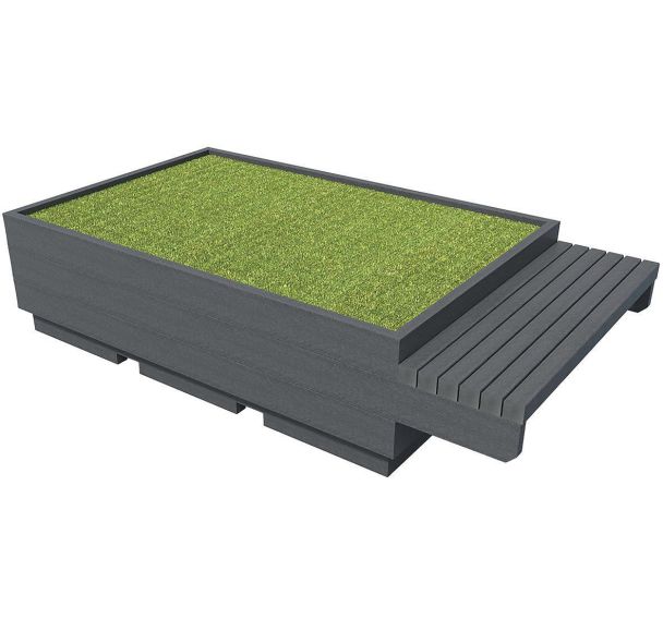 Espace détente avec 1 banquette plastique recyclé Espace Urbain