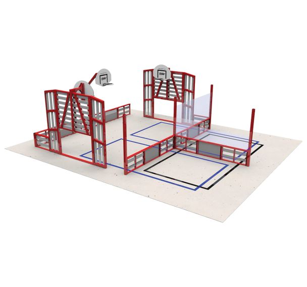 Espace multisports Pitch'One R3S à 3 aires - 9,40 x 7,40 m