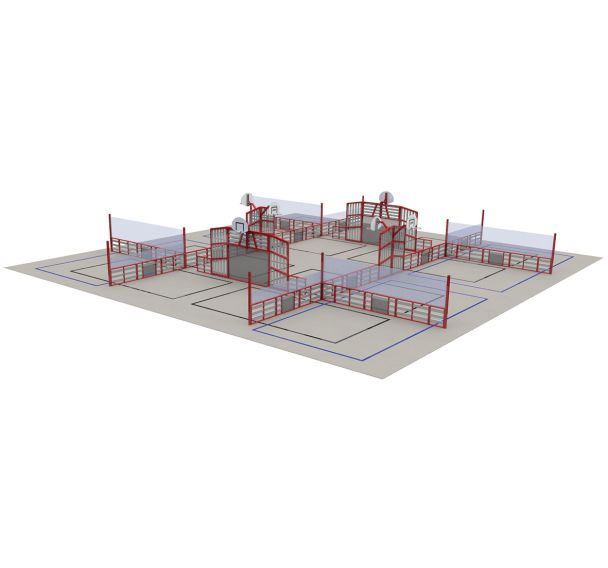 Espace multisports Pitch'One R9L à 9 aires - 24,80 x 24,60 m
