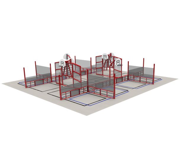 Espace multisports Pitch'One R9S à 9 aires - 14,90 x 14,40 m