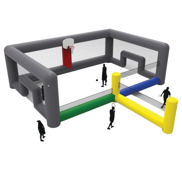 Espace multisports Pitch'One gonflable R3G à 3 aires - 14 x 13 m