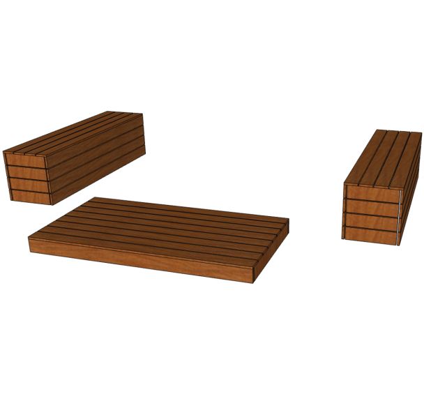 Estrade + 2 banquettes