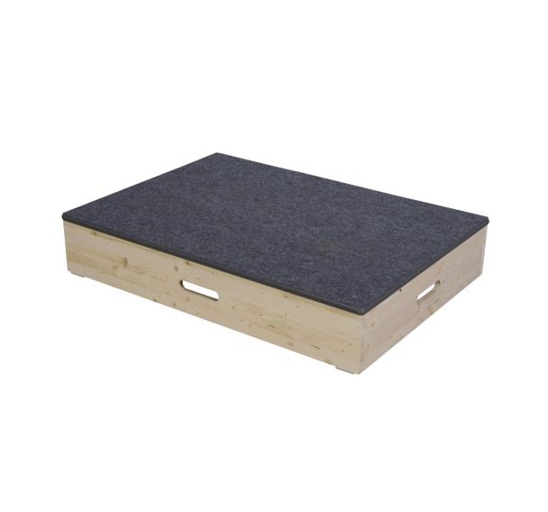 Estrade modulable revêtement aiguilleté gris