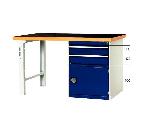 Établi Cubio Combi avec 2 tiroirs + 1 armoire - Largeur 200 cm - Arphénol