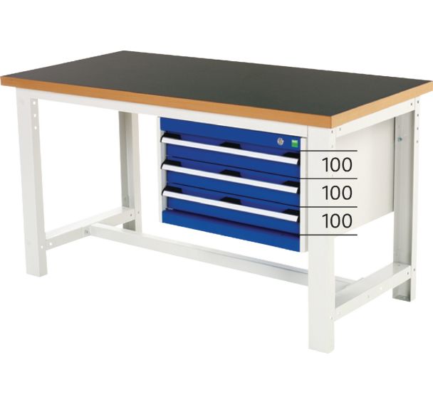 Établi Cubio à 3 tiroirs - Largeur 150 cm - Arphénol