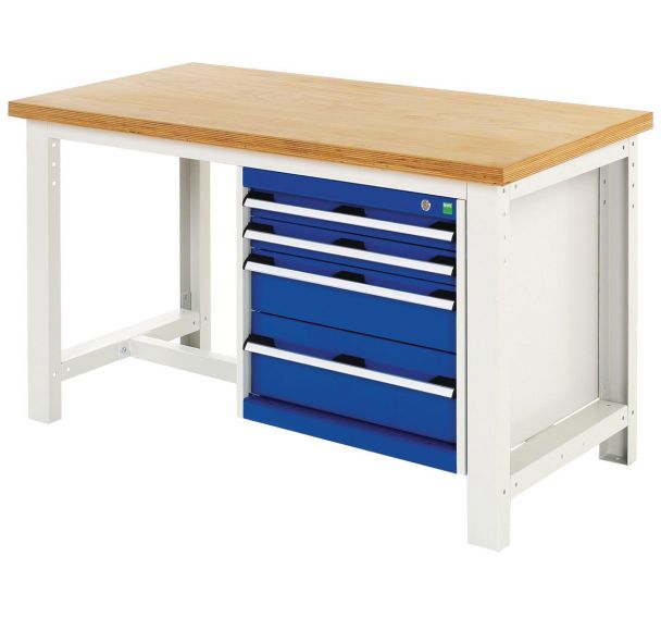 Établi Cubio à 4 tiroirs - Largeur 150 cm - Multiplis
