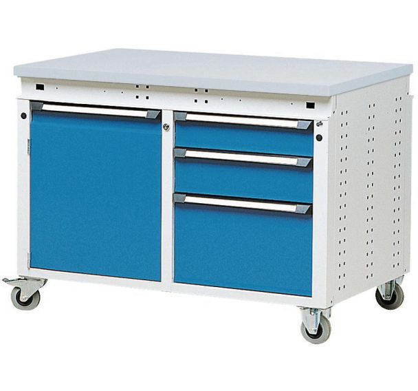 Établi Function - largeur 1150 mm - Avec 3 tiroirs et 1 porte